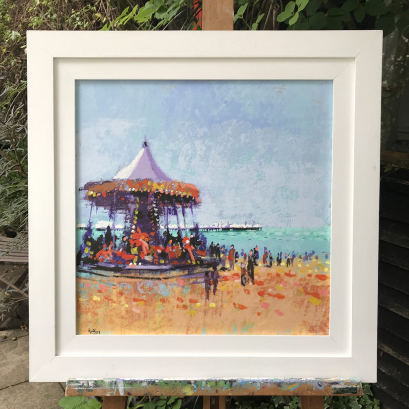 Carousel in white frame