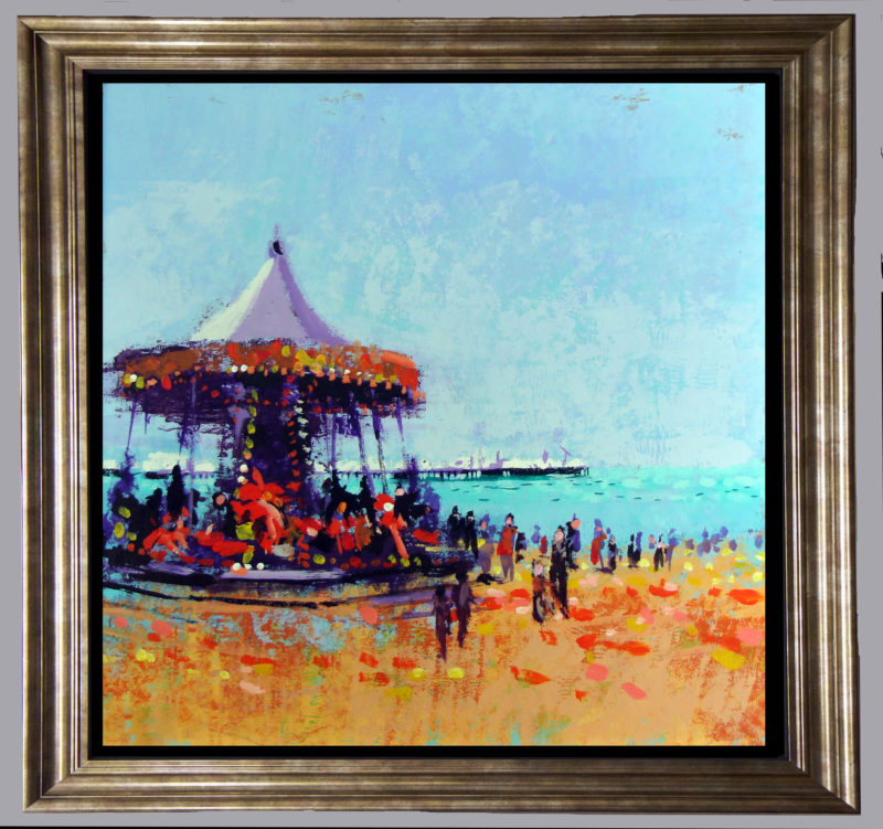 carousel in gold frame